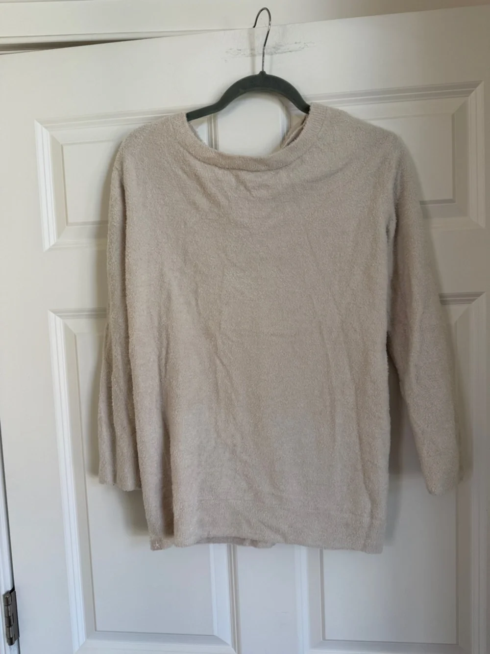 Barefoot Dreams Plush Lace-Up Hoodie in Cream - Picture 3 of 6